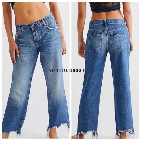 Free People Denim - NEW Free People Maggie Mid-Rise Straight Leg Jeans / Sequoia Blue